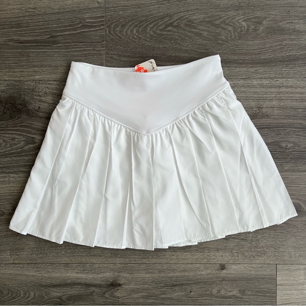 FREE PEOPLE Movement Swing of Things Skort Small White Coquette Tenniscore Prep